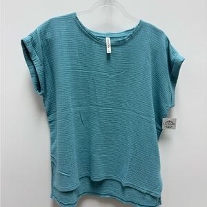 Zenana Outfitters Teal Short Sleeve Top